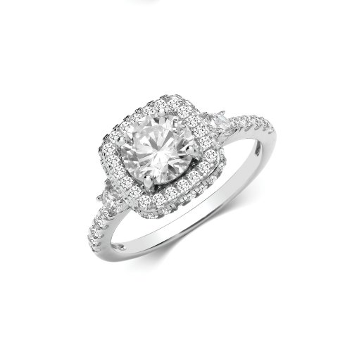 Silver Dress Cz Set Ring 