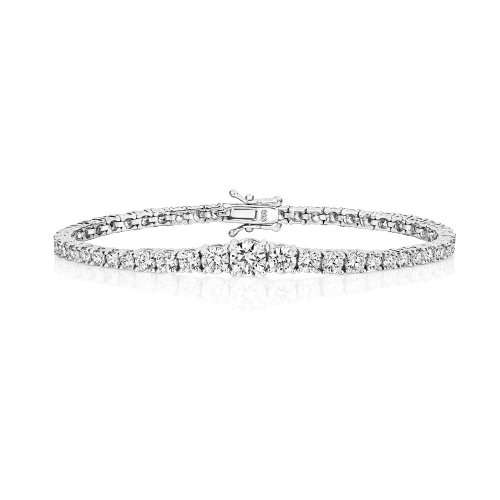 Graduated Round Stone Claw Set Bracelet 