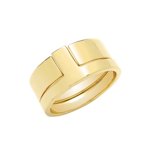 Silver Gold Plated Interlocking Ring 