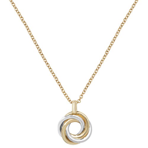9ct Gold 2 Tone Twisted Circles Necklet 