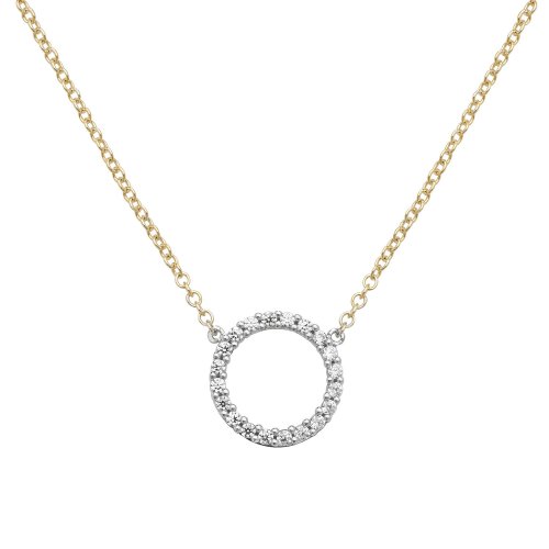 9ct Gold Cz Circle Necklet 