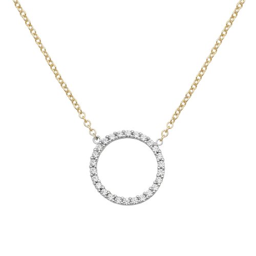 9ct Gold Cz Circle Necklet 