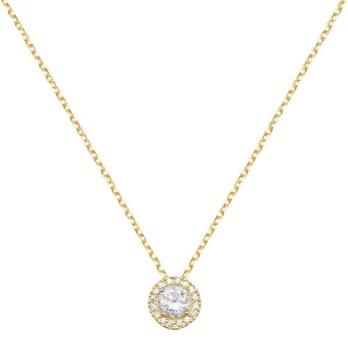 9ct Gold Round Cz Cluster Necklet 