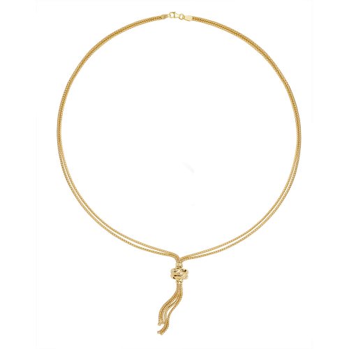 9ct Gold Tassel And Knot Necklet 