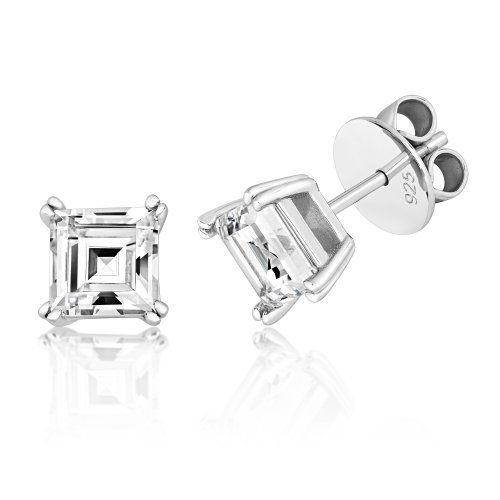 Asscher Cut 4 Twin Claw Set Stud LEG0008