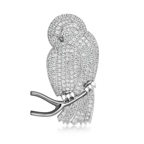 Pave Set Owl Brooch LHG0001