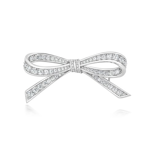 Round Stones With Thread And Grain Set Bow Brooch LHG0005