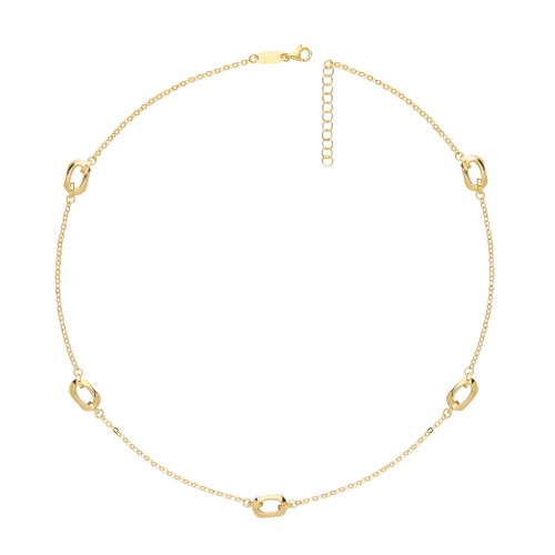 9ct Gold Hexagon Necklet 
