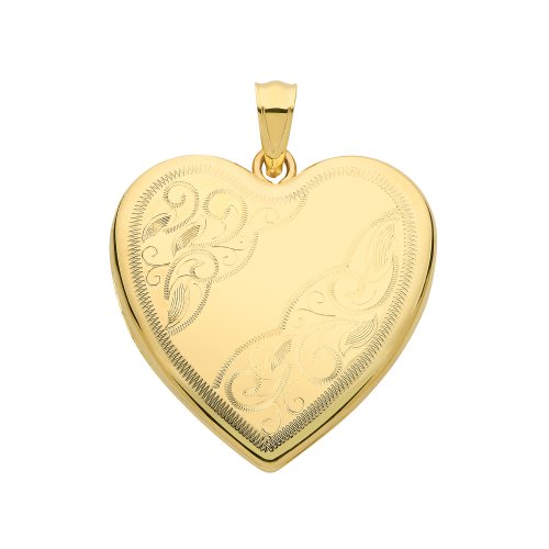 9ct Gold Engraved Heart Locket 
