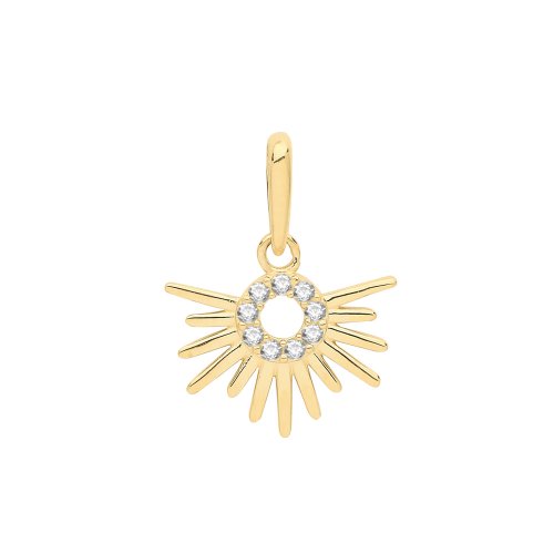9ct Gold Cz Sun Rise Charm 