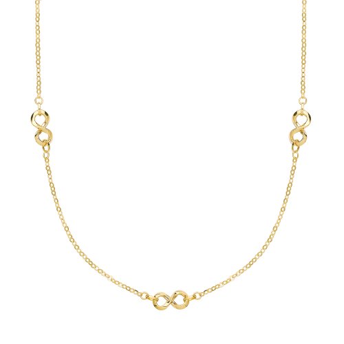 9ct Gold Triple Infinity Necklet 