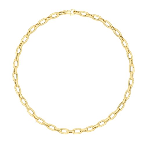 9ct Gold Octagon And Oval Linked Fancy Necklet 
