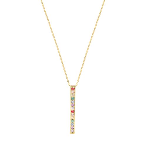 9ct Gold Rainbow Bar Necklet 