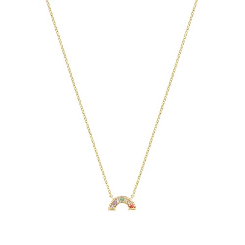 9ct Gold Small Rainbow Necklet 