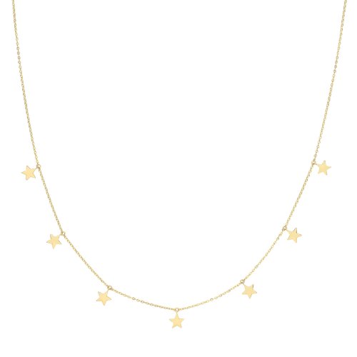 9ct Gold Hanging Stars Necklet 
