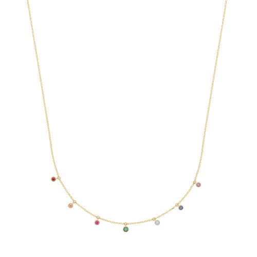 9ct Gold Rainbow Drop Necklet 