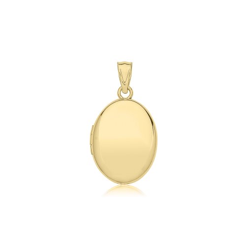 9ct Yel Gold Plain Oval Locket 
