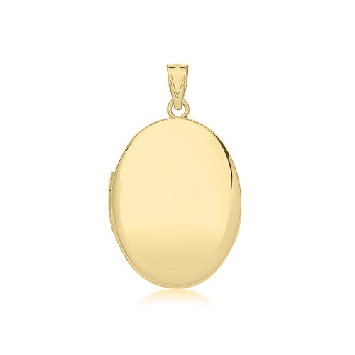 9ct Yel Gold Plain Oval Locket 