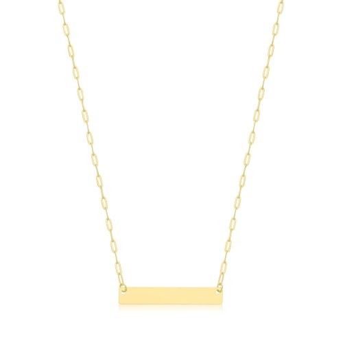 9ct Gold Paperclip Chain Id Necklet 