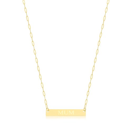 9ct Gold Paperclip Chain Mum Necklet 
