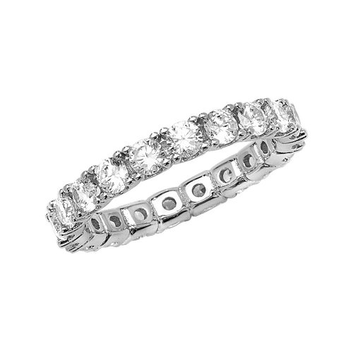 Silver Cz Full Eternity Ring 