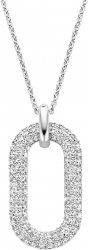 TI SENTO Silver Cubic Zirconia Oval Necklace 3964ZI
