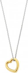 Silver and Gold Plated Heart Necklace 34022SY